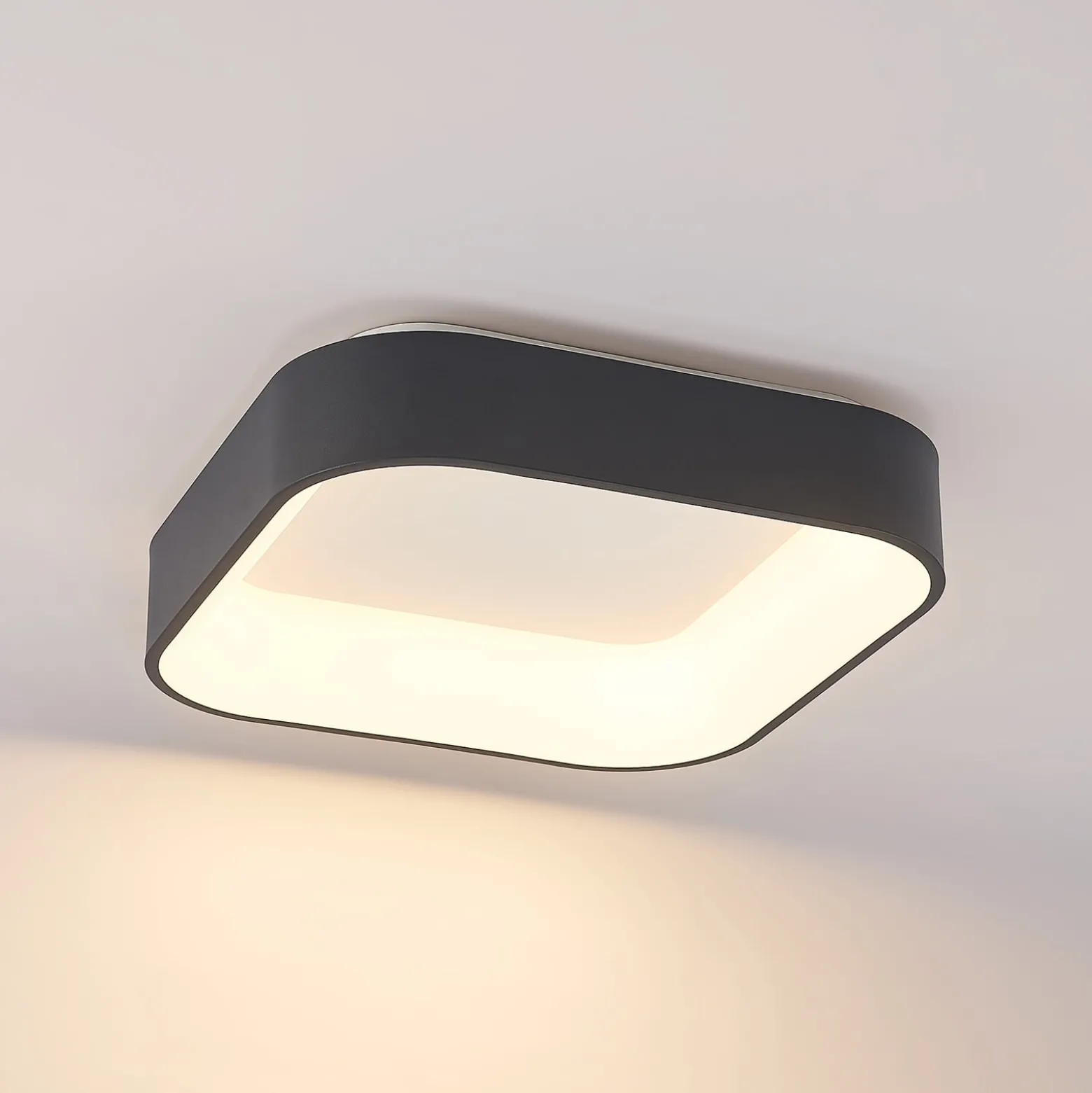Arcchio LED-Deckenlampe Aleksi, 45 x 45 cm, schwarz, CCT