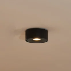 Arcchio LED-Deckenlampe Rotari, schwarz, Metall, Ø 12cm