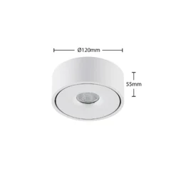 Arcchio LED-Deckenlampe Rotari, weiß, Metall, Ø 12cm