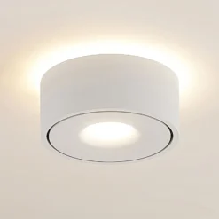 Arcchio LED-Deckenlampe Rotari, weiß, up und down, Alu