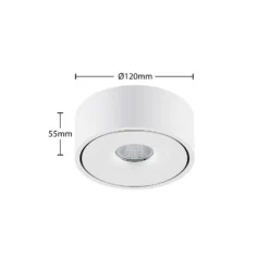 Arcchio LED-Deckenlampe Rotari, weiß, up und down, Alu