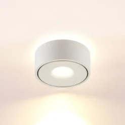 Arcchio LED-Deckenlampe Rotari, weiß, up und down, Alu