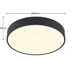 Arcchio LED-Deckenlampe Vanida, schwarz, Ø 40 cm, up/down