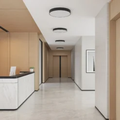 Arcchio LED-Deckenlampe Vanida, schwarz, Ø 60 cm, up/down
