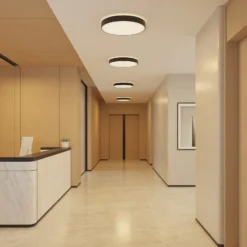 Arcchio LED-Deckenlampe Vanida, schwarz, Ø 60 cm, up/down