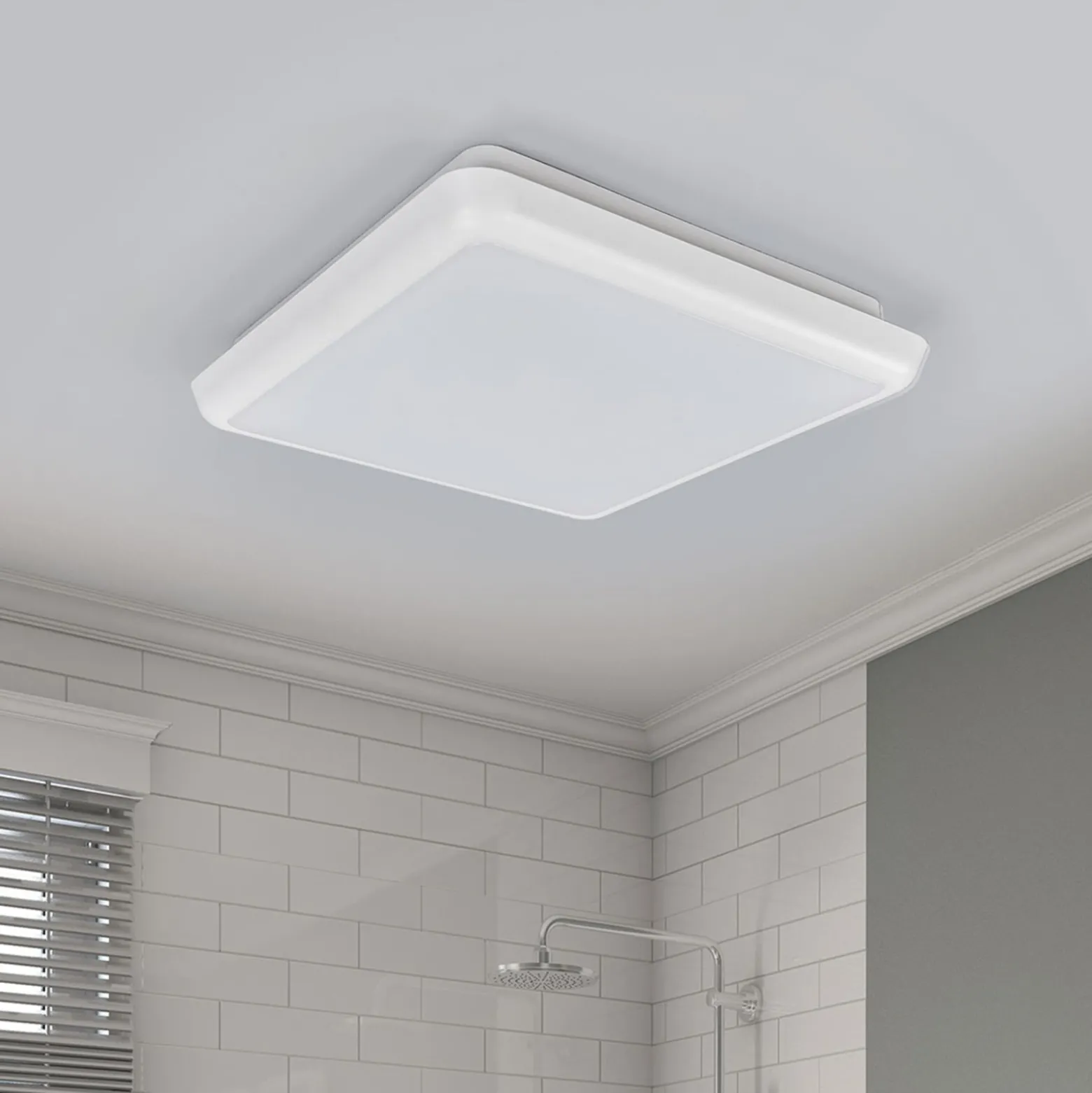 Arcchio LED-Deckenleuchte Augustin, 25 x 25 cm, weiß, IP54