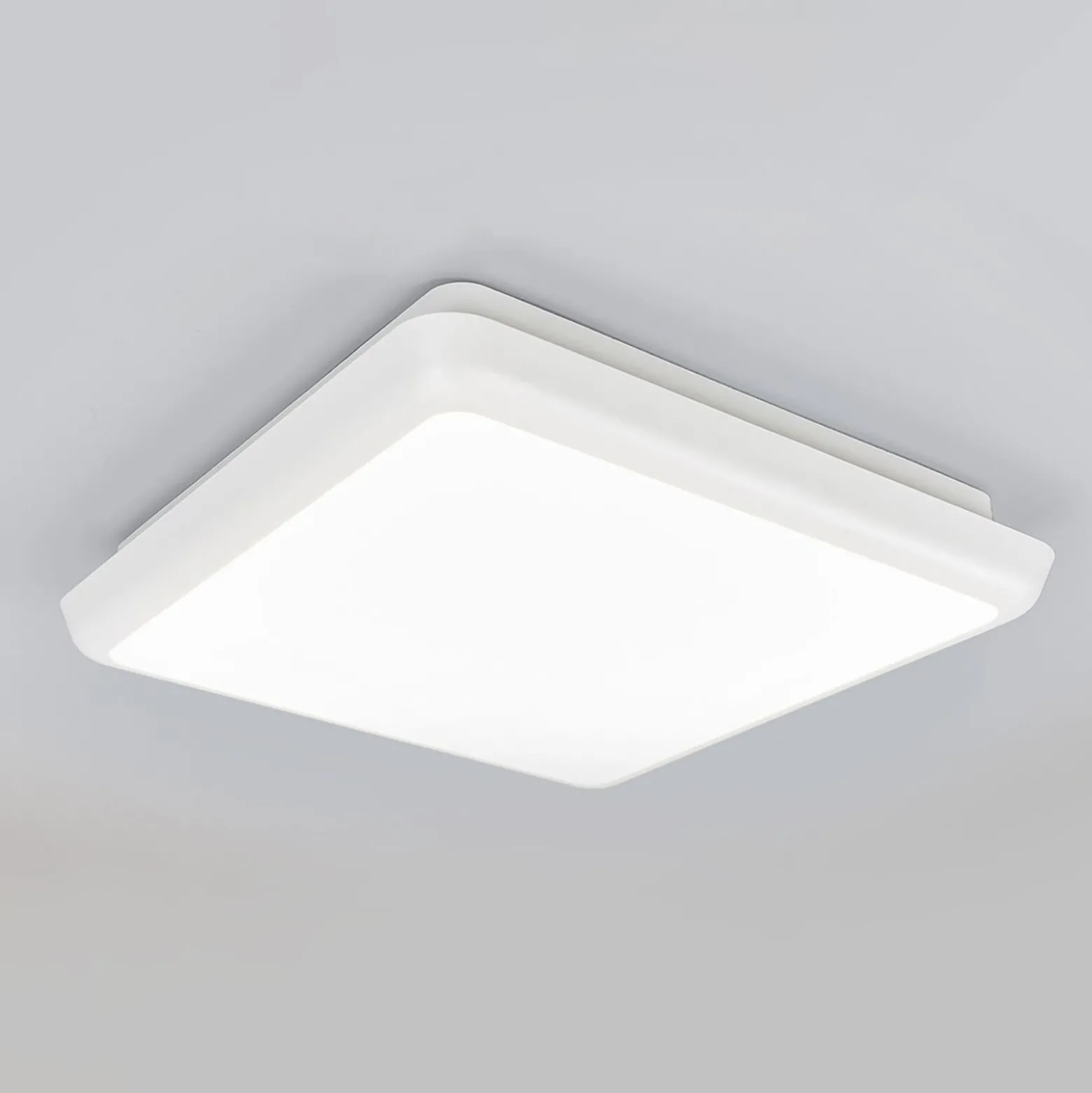 Arcchio LED-Deckenleuchte Augustin, 25 x 25 cm, weiß, IP54