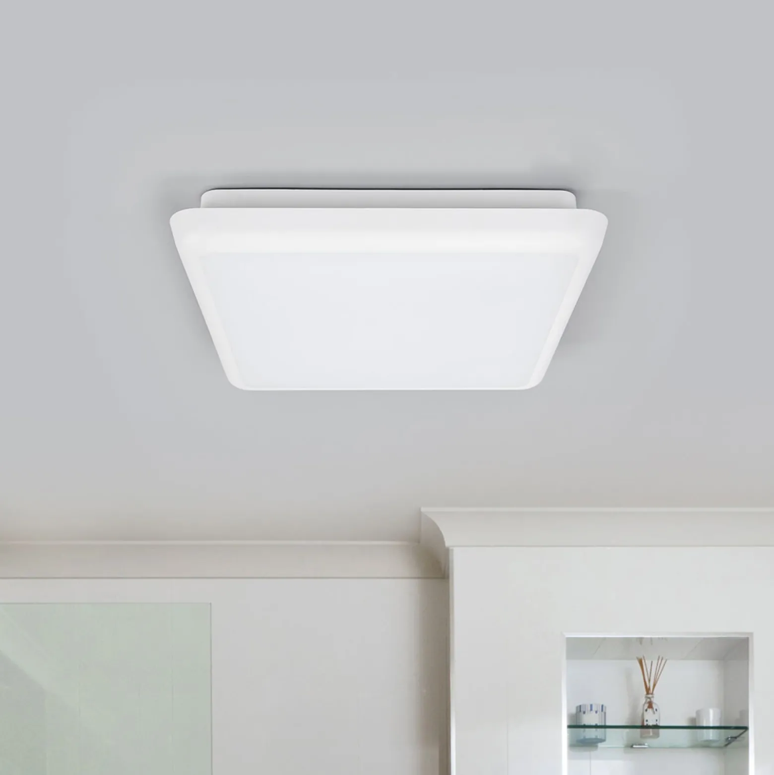 Arcchio LED-Deckenleuchte Augustin, 25 x 25 cm, weiß, IP54