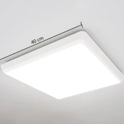 Arcchio LED-Deckenleuchte Augustin, 40 x 40 cm, weiß, IP54