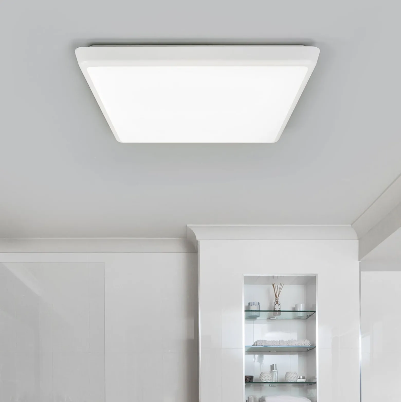 Arcchio LED-Deckenleuchte Augustin, 40 x 40 cm, weiß, IP54