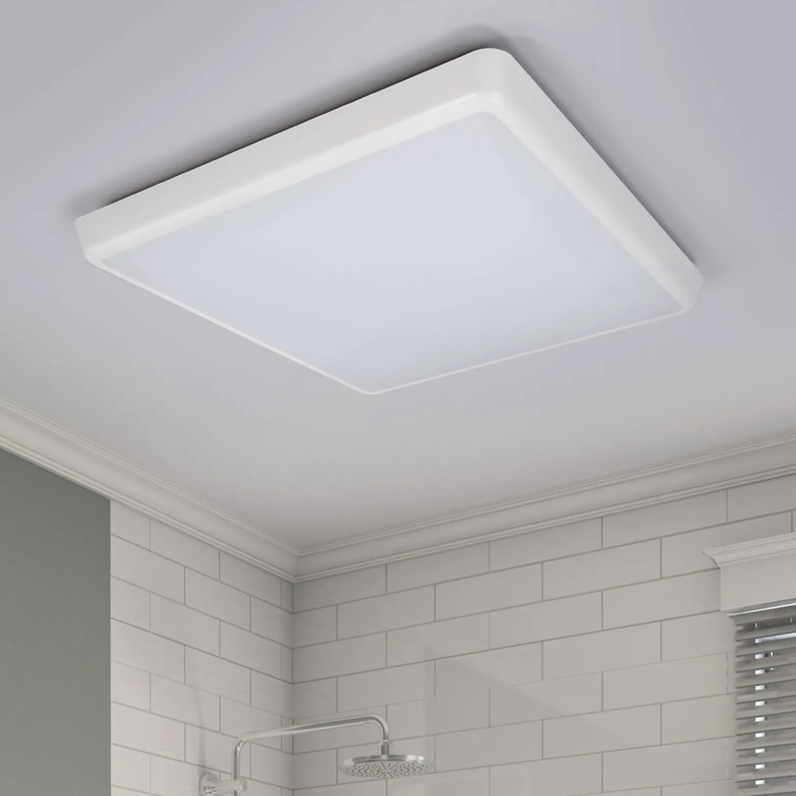 Arcchio LED-Deckenleuchte Augustin, 40 x 40 cm, weiß, IP54