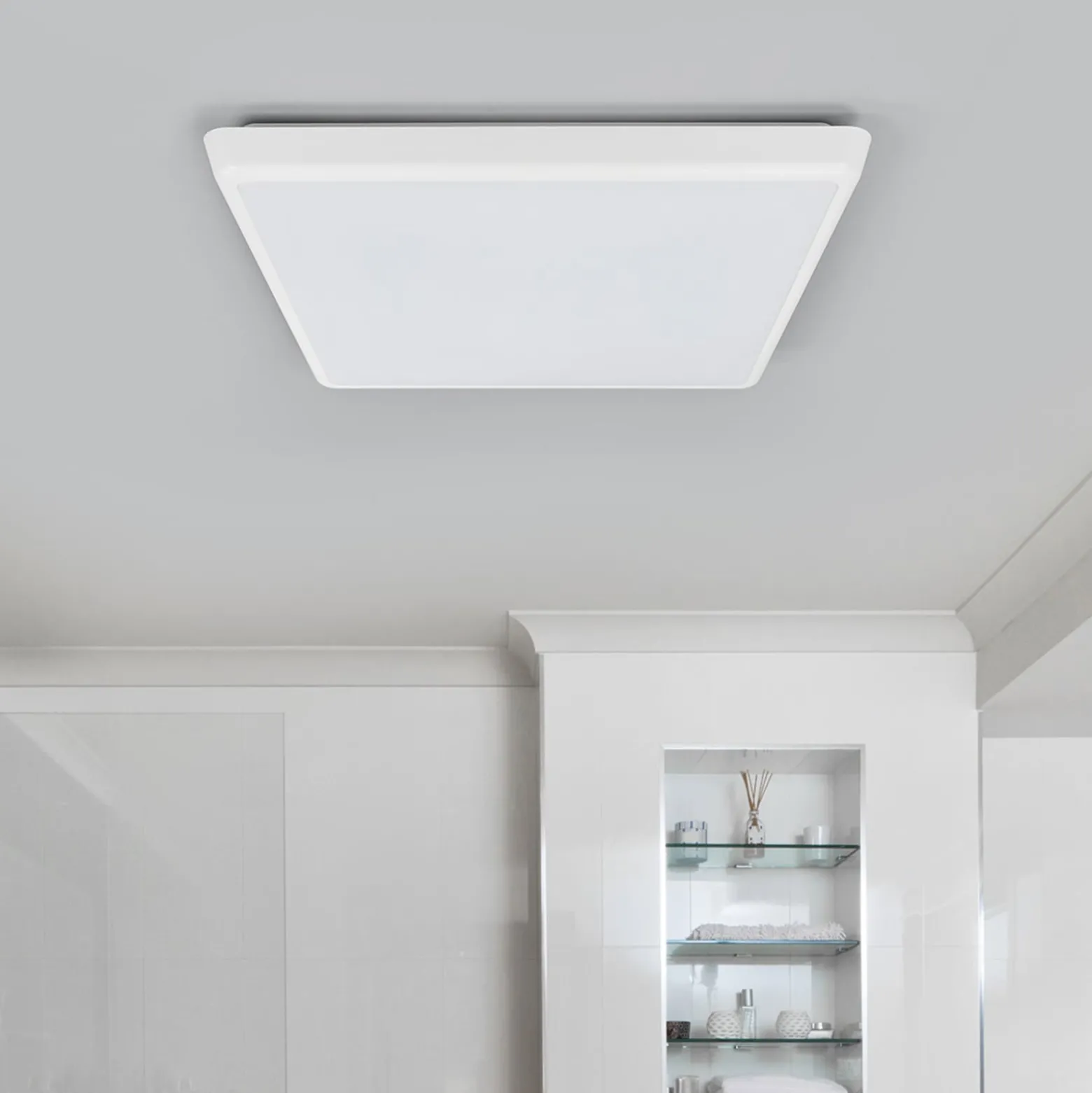 Arcchio LED-Deckenleuchte Augustin, 40 x 40 cm, weiß, IP54