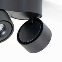 Arcchio LED-Deckenleuchte Rotari, Linsen, 3-flammig, schwarz