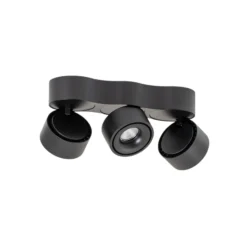 Arcchio LED-Deckenleuchte Rotari, Linsen, 3-flammig, schwarz