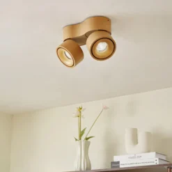 Arcchio LED-Deckenstrahler Rotari, braun, 2-flg., 8,9W