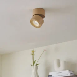 Arcchio LED-Deckenstrahler Rotari, braun, 1-flg., 8,9W