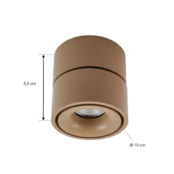 Arcchio LED-Deckenstrahler Rotari, braun, 1-flg., 8,9W
