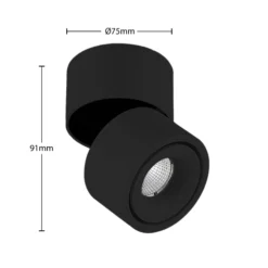 Arcchio LED-Deckenstrahler Rotari, 980lm, 1-flg., schwarz