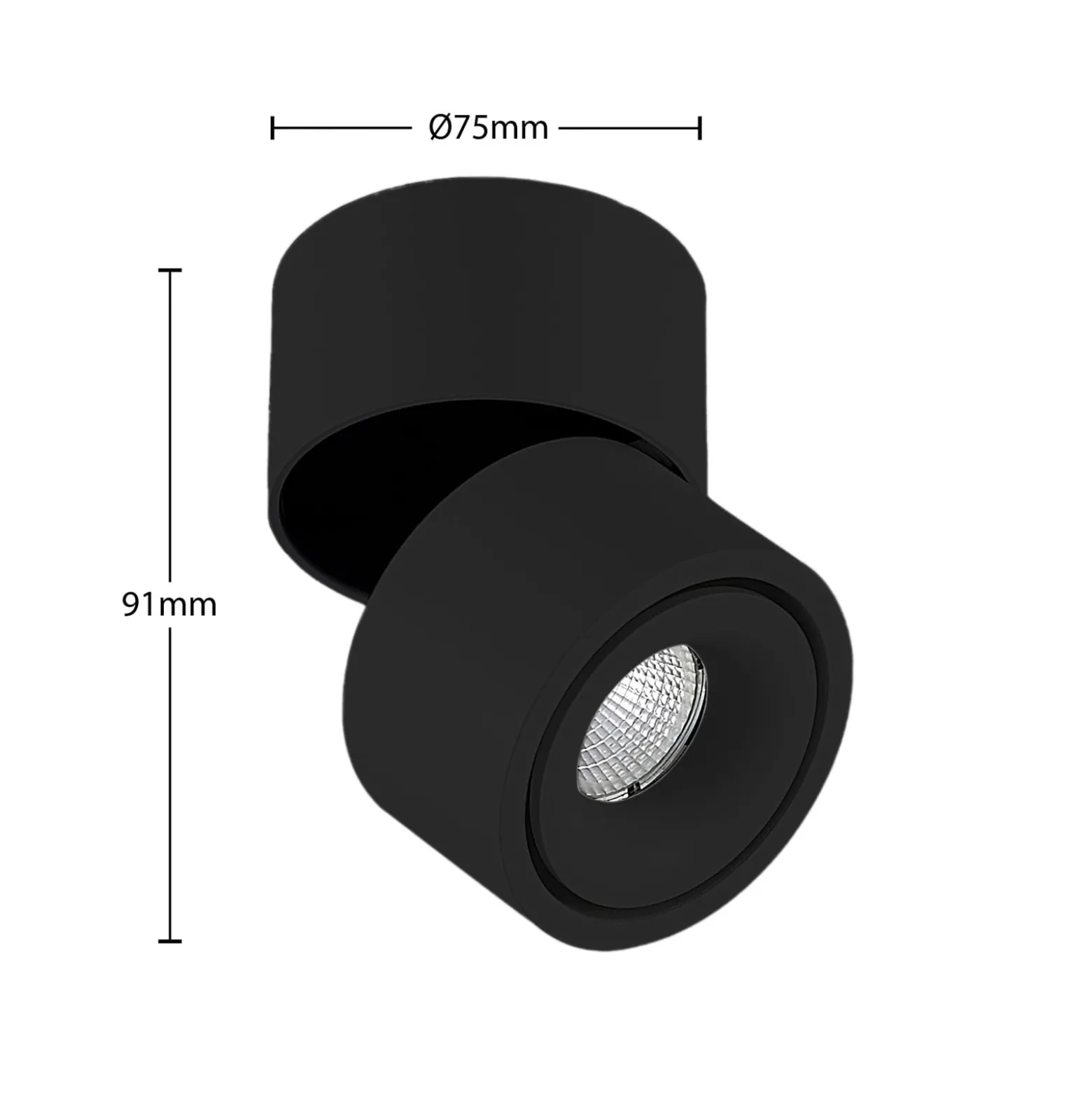 Arcchio LED-Deckenstrahler Rotari, 980lm, 1-flg., schwarz