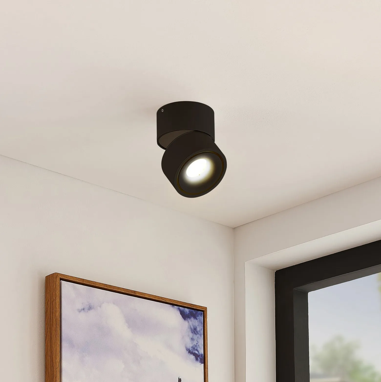 Arcchio LED-Deckenstrahler Rotari, 980lm, 1-flg., schwarz