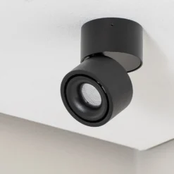 Arcchio LED-Deckenstrahler Rotari, 620lm, 1-flg., schwarz