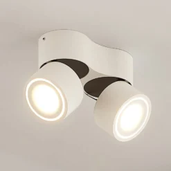 Arcchio LED-Deckenstrahler Rotari, weiß, 2-flg., 1362lm