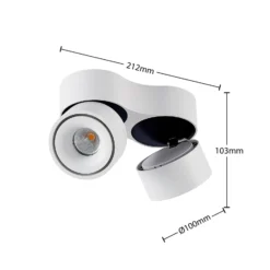 Arcchio LED-Deckenstrahler Rotari, weiß, 2-flg., 2270lm