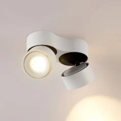 Arcchio LED-Deckenstrahler Rotari, weiß, 2-flg., 2270lm