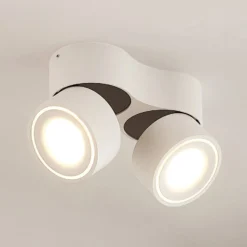 Arcchio LED-Deckenstrahler Rotari, weiß, 2-flg., 2270lm