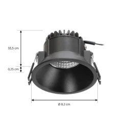 Arcchio LED-Downlight Niria, schwarz, 4.000K