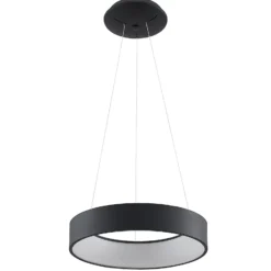 Arcchio LED-Hängelampe Aleksi, Ø 45 cm, schwarz, Metall, CCT