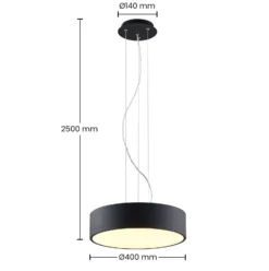 Arcchio LED-Hängelampe Noabelle, Ø 40 cm, schwarz, Metall