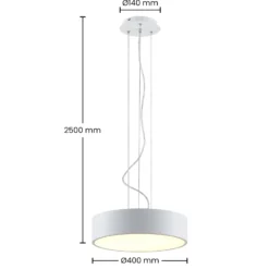 Arcchio LED-Hängelampe Noabelle, Ø 40 cm, weiß, Metall