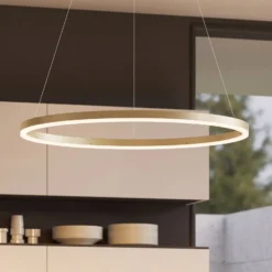Arcchio LED-Hängeleuchte Albiona, beige, 1 Ring, Ø 80 cm