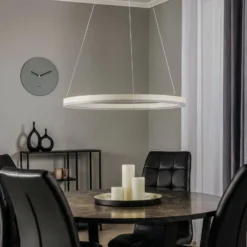 Arcchio LED-Hängeleuchte Albiona, beige, 1 Ring, Ø 60 cm