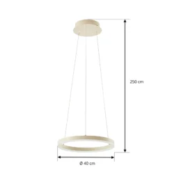 Arcchio LED-Hängeleuchte Albiona, beige, 1 Ring, Ø 40 cm