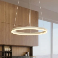 Arcchio LED-Hängeleuchte Albiona, beige, 1 Ring, Ø 40 cm