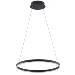 Arcchio LED-Hängeleuchte Albiona, schwarz, 1 Ring, Ø 60 cm