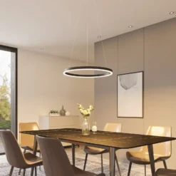 Arcchio LED-Hängeleuchte Albiona, schwarz, 1 Ring, Ø 60 cm
