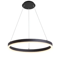 Arcchio LED-Hängeleuchte Albiona, schwarz, 1 Ring, Ø 60 cm