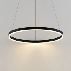 Arcchio LED-Hängeleuchte Albiona, schwarz, 1 Ring, Ø 60 cm