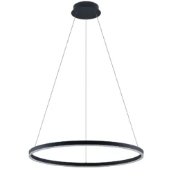 Arcchio LED-Hängeleuchte Albiona, schwarz, 1 Ring, Ø 80 cm