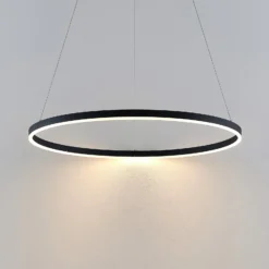 Arcchio LED-Hängeleuchte Albiona, schwarz, 1 Ring, Ø 80 cm