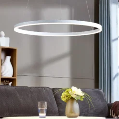 Arcchio LED-Hängeleuchte Albiona, weiß, 1 Ring, Ø 80 cm