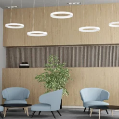 Arcchio LED-Hängeleuchte Vivy, Ø 38 cm, weiß, Metall