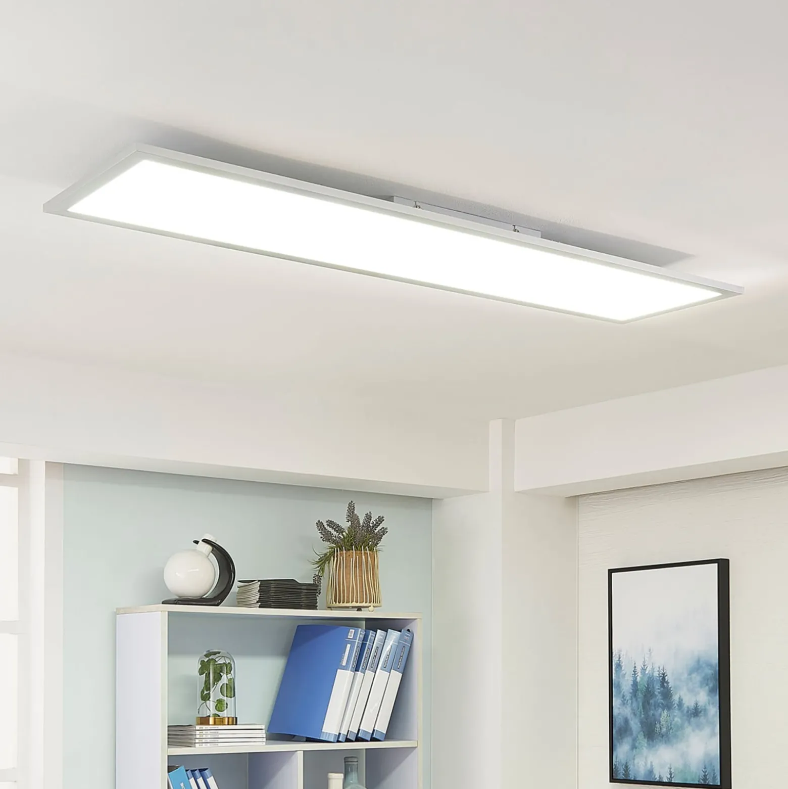 Arcchio LED-Panel Lysander, silber, 119cm, 50W, CCT, dimmbar