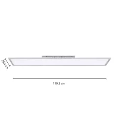 Arcchio LED-Panel Lysander, silber, 119cm, 50W, CCT, dimmbar