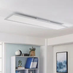 Arcchio LED-Panel Lysander, silber, 119cm, 50W, CCT, dimmbar
