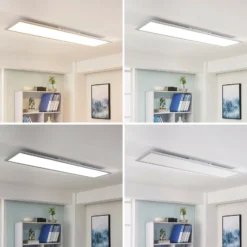 Arcchio LED-Panel Lysander, silber, 119cm, 32W, CCT, dimmbar