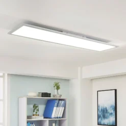 Arcchio LED-Panel Lysander, silber, 119cm, 32W, CCT, dimmbar